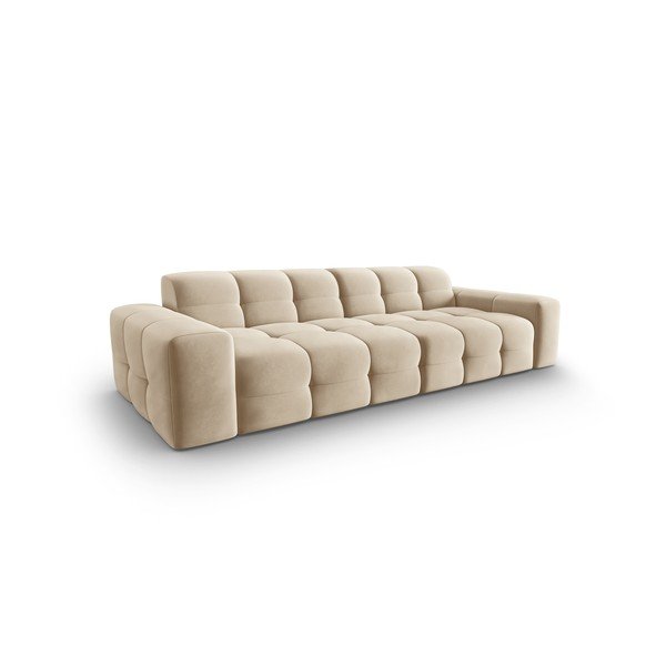 Divano in velluto beige 255 cm Kendal - Micadoni Home-image-3