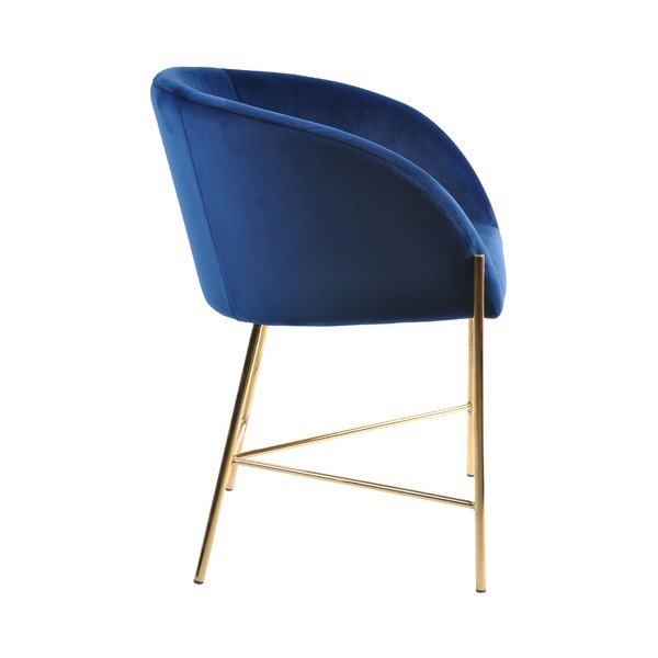 Sedia blu scuro con gambe in oro Nelson - Interstil-image-3