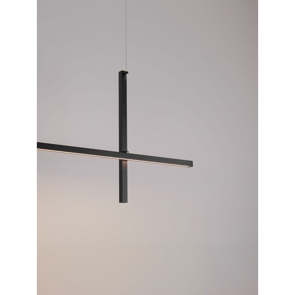 Lampadario LED nero opaco in alluminio con paralume in vetro acrilico Looma – Nova Luce-image-3