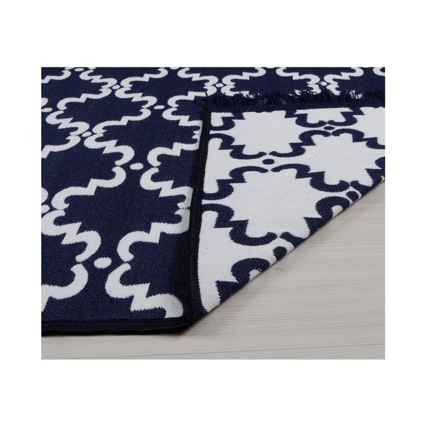 Tappeto bifacciale blu e bianco Risus, 140 x 215 cm - Cihan Bilisim Tekstil-image-2