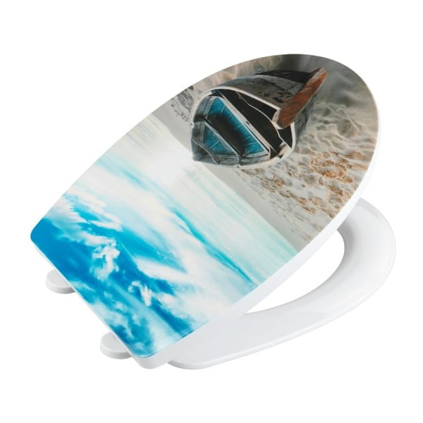 Sedile per wc con chiusura automatica 36,5 x 45 cm Boat - Wenko-image-1