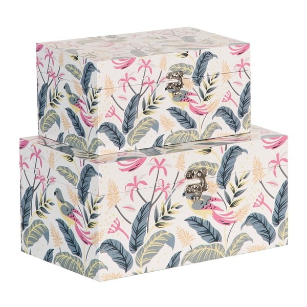 Set di 2 scatole decorative 30x18x15 cm Birds - Ixia