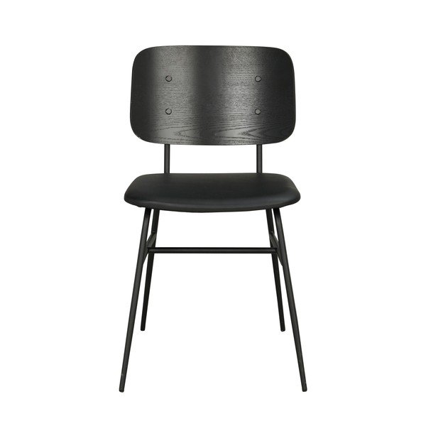 Sedia da pranzo nera con seduta nera Brent - Rowico-image-2