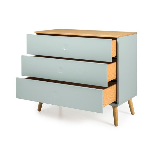Cassettiera verde con gambe in rovere , 90 x 79 cm Dot - Tenzo-image-3