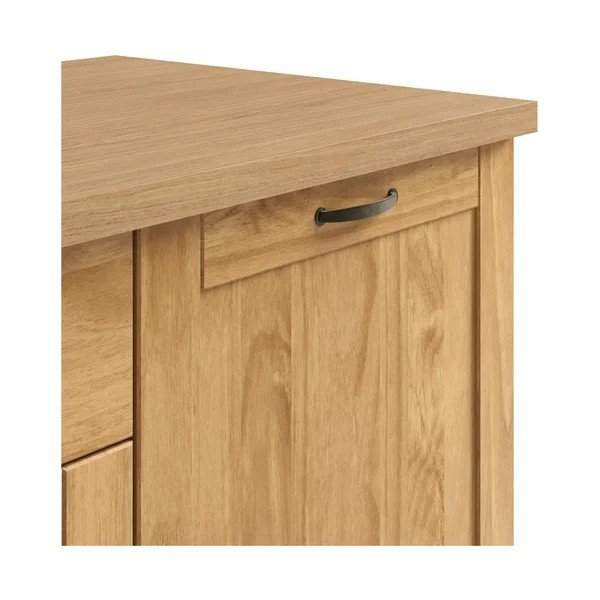 Isola da cucina colore naturale chiaro in pino massiccio 100x86,5x62 cm Teramo – Støraa-image-4
