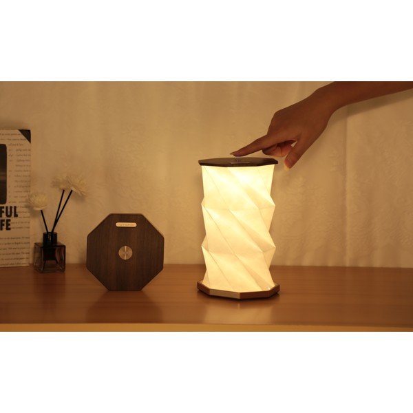 Decorazione luminosa marrone con ricarica USB ø 12 cm Twist Hexagon – Gingko-image-1