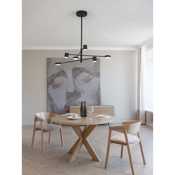 Lampadario LED nero in alluminio con paralume in vetro acrilico con intensità regolabile ø 100 cm Nordik – Nova Luce-image-1