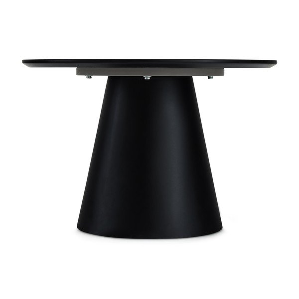Tavolino in grigio chiaro e nero con piano in marmo ø 60 cm Tango - Furnhouse-image-2