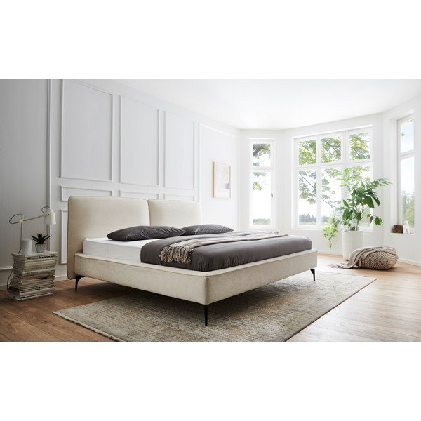 Letto matrimoniale imbottito avorio rete non inclusa 160x200 cm Infinity – Meise Möbel-image-2