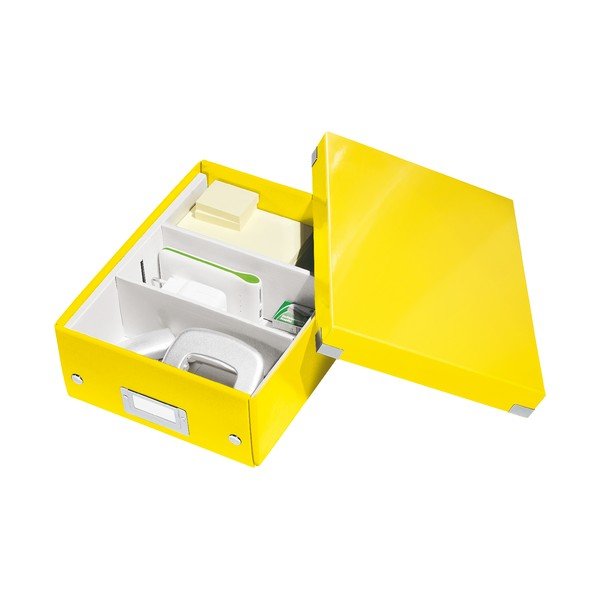 Scatola di cartone gialla con coperchio Click&Store - Leitz-image-4