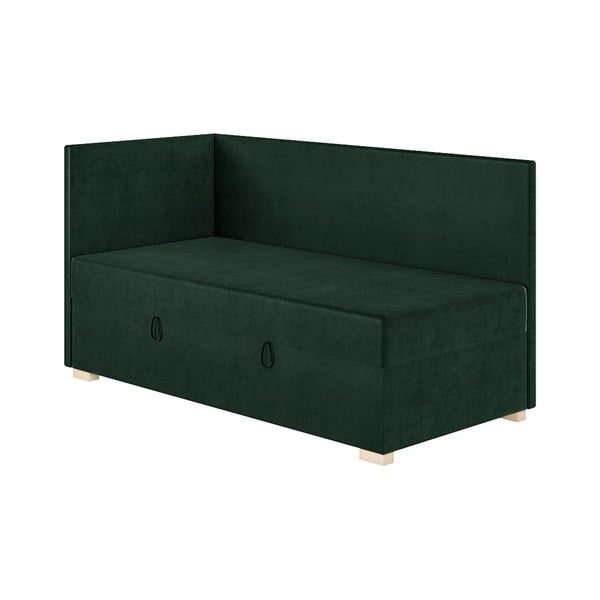 Letto da bambini con sponde verde scuro con contenitore con materasso incluso 90x200 cm Flexi – Ghado-image-4