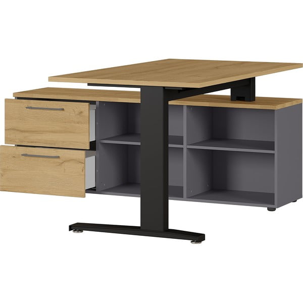 Tavolo da lavoro con piano in rovere 140x159 cm Agenda - Germania-image-1