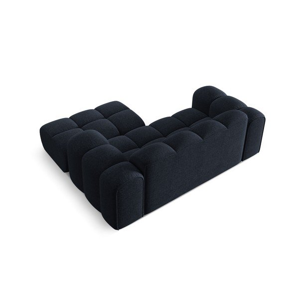 Divano angolare blu scuro (con penisola a destra/con chaise lounge) con rivestimento in ciniglia Treno – Cosmopolitan Design-image-3