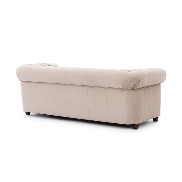 Divano beige allungabile con rivestimento in velluto 203 cm York Blik – Ropez-image-3
