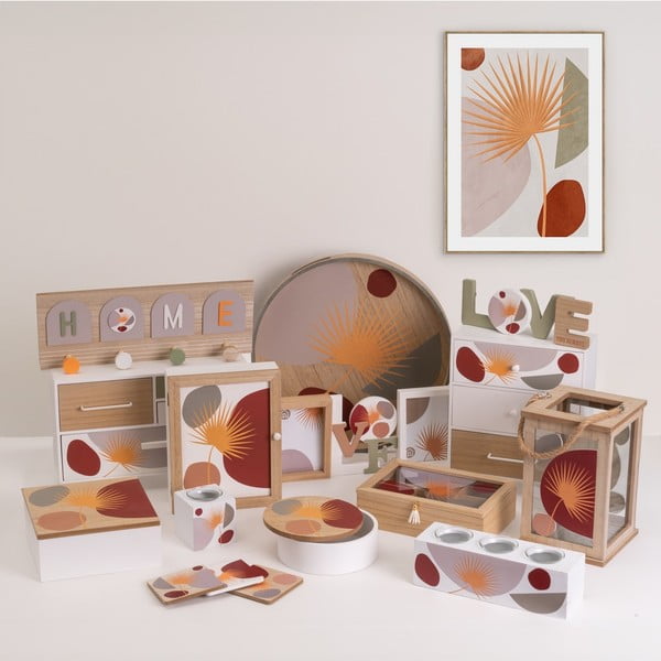 Scatole in set con coperchio/decorative 2 pz ø 17x6,5 cm – Casa Selección-image-1