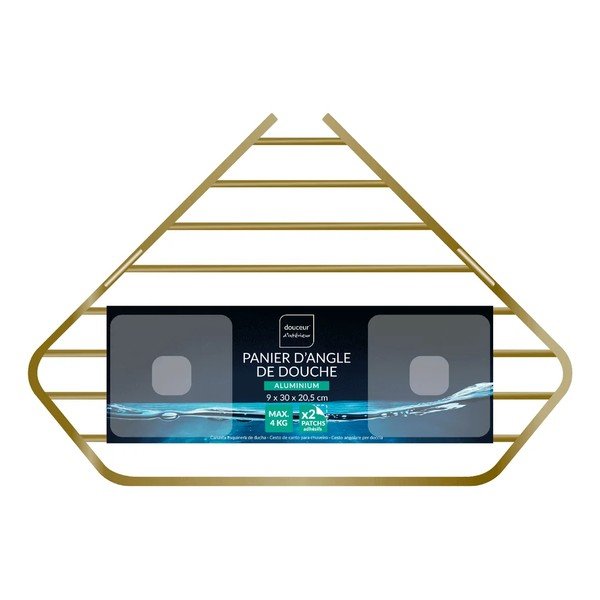 Mensola da bagno senza foratura dorata Filaire Aluminium – douceur d'intérieur-image-1
