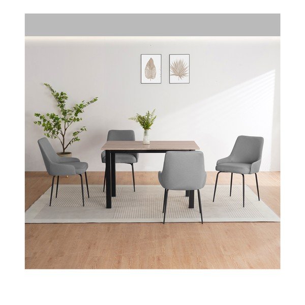 Tavolo da pranzo con piano effetto rovere 80x120 cm Durham – Støraa-image-2