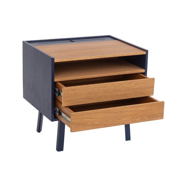 Comodino con dettagli in blu scuro Diamond - Ragaba-image-1