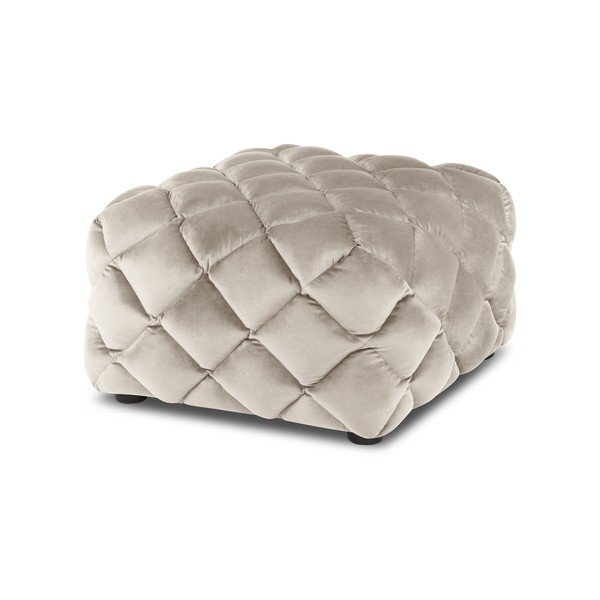 Sgabello in velluto bianco e crema Flandrin - Interieurs 86