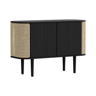 Cassettiera bassa in rovere decorato in nero e naturale 109x75 cm Treasures - UMAGE