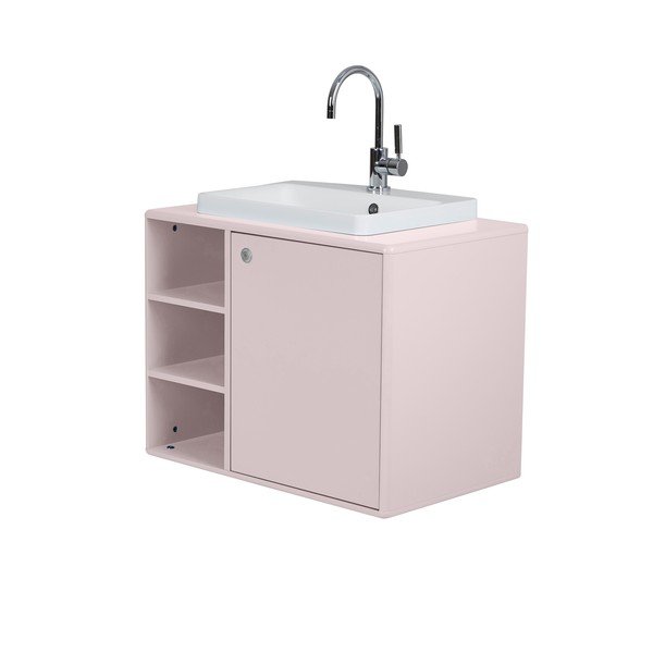 Mobile sospeso rosa con lavabo senza miscelatore 80x62 cm Color Bath - Tom Tailor-image-2