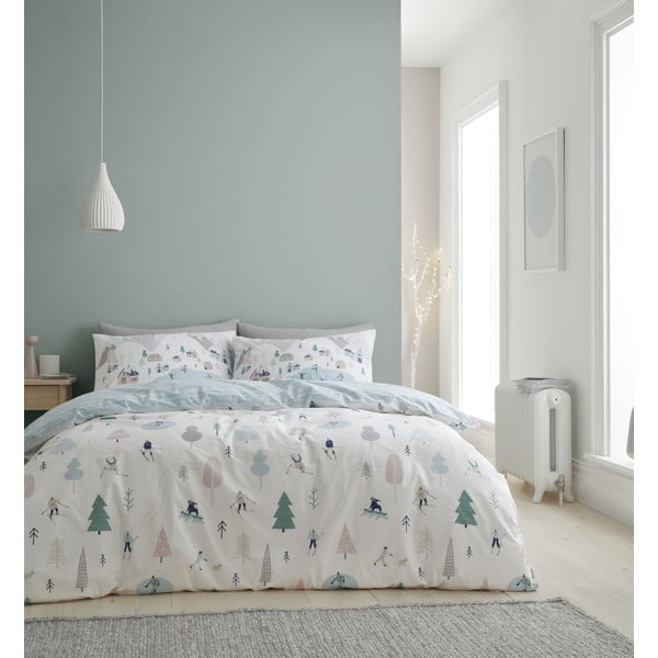 Biancheria da letto in cotone bianco 200x200 cm Winter Fun - Bianca-image-1