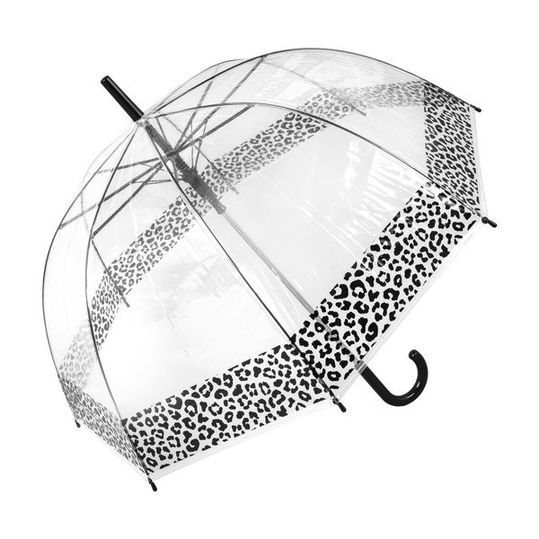 Transparentní holový deštník Ambiance Leopard, ⌀ 85 cm