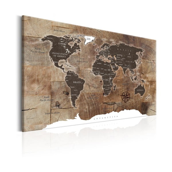 Bimago Mappamondo da parete , 120 x 80 cm Wooden Mosaic - Artgeist-image-2