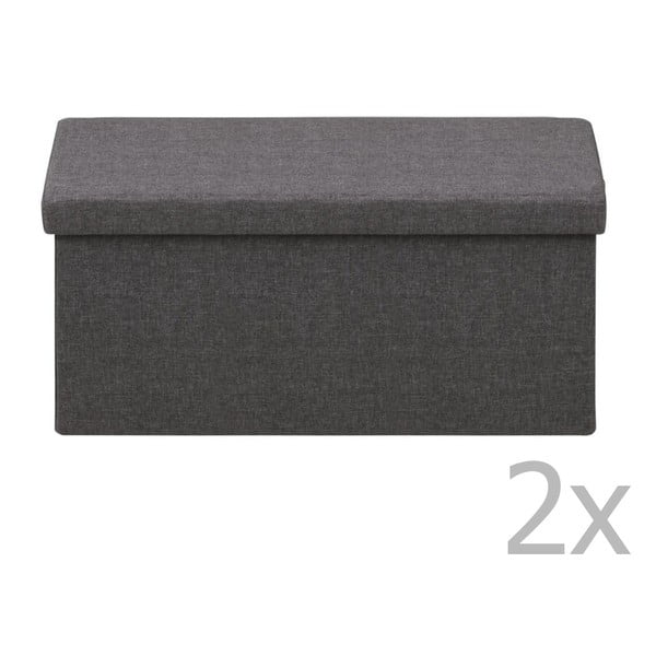 Contenitore grigio scuro Sawana, 80 x 40 x 40 cm - Actona