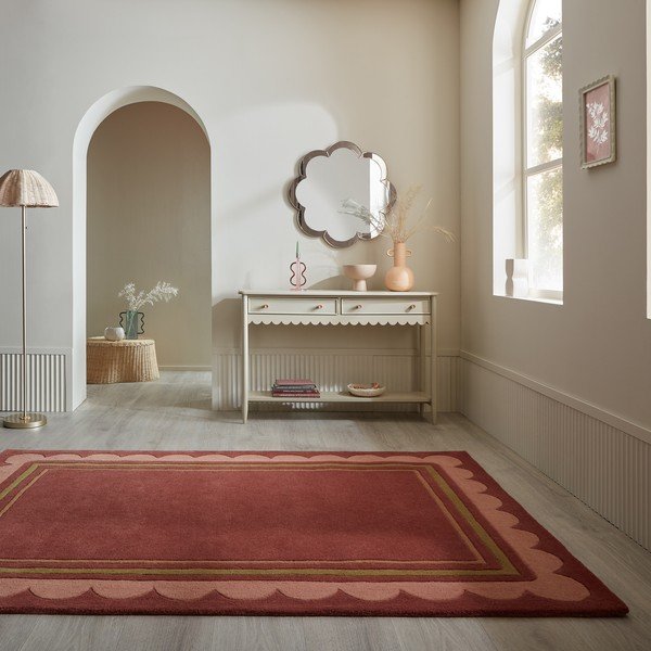 Tappeto burgundy in lana tessuto a mano 160x230 cm Lois – Flair Rugs-image-1