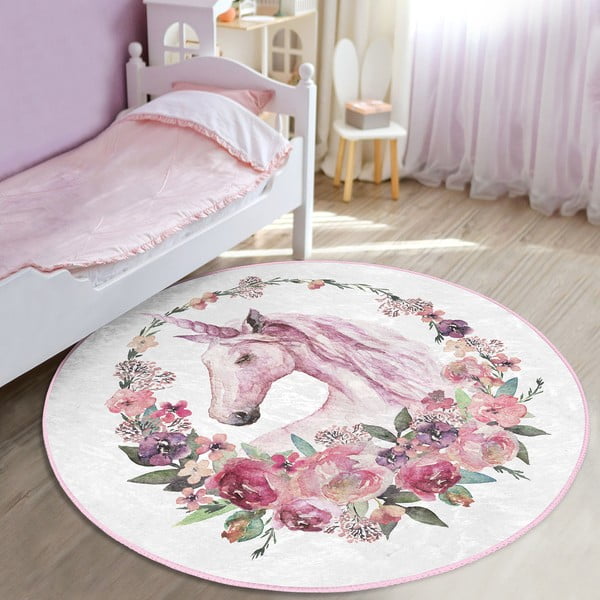 Tappeto rosa per bambini ø 120 cm Comfort - Mila Home-image-3