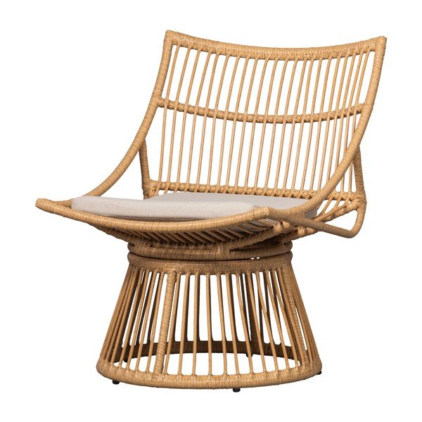 Poltrona da esterno di colore naturale in rattan artificiale Alatna – WOOOD