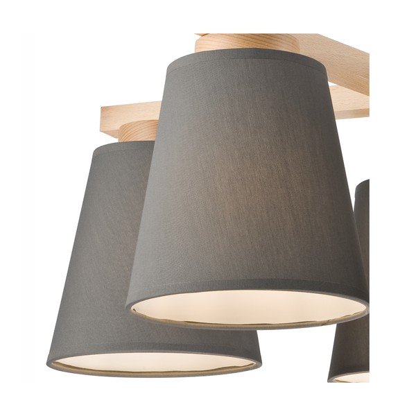 Lampada da soffitto grigia con paralume in tessuto ø 15 cm Ellie - LAMKUR-image-3