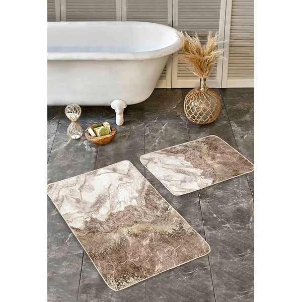 Tappetini da bagno marroni in set da 2 pezzi 60x100 cm - Mila Home-image-4