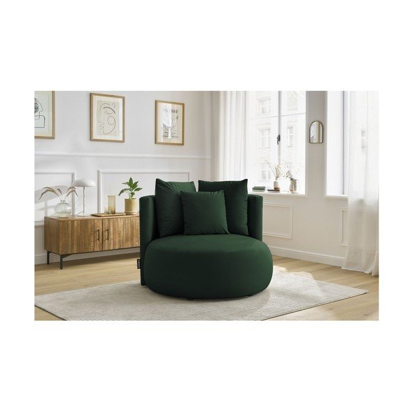 Poltrona verde scuro con rivestimento in velluto Cesar – Bobochic Paris-image-1