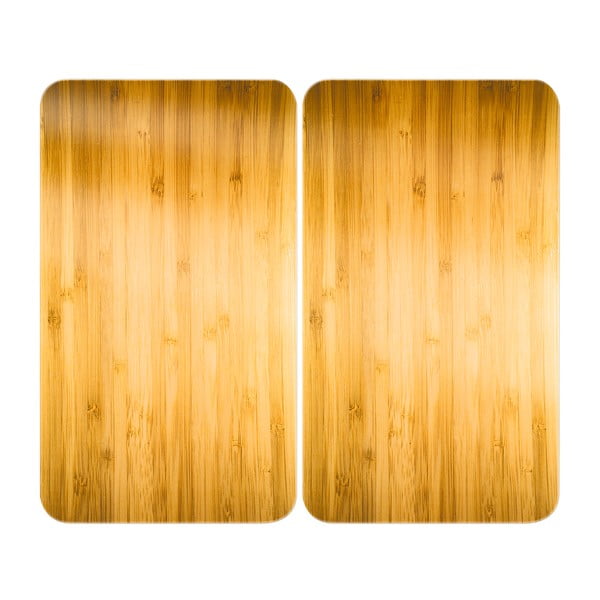 Coprifuoco in vetro temperato in set da 2 52x30 cm Wooden - Maximex