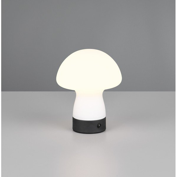 Lampada da tavolo LED bianco opaco con paralume in vetro (altezza totale 18 cm) Dooley – Reality-image-1