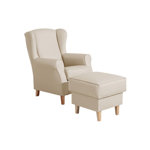 Pouf Lorris in similpelle beige - Max Winzer-image-1
