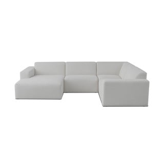 Divano angolare bianco in tessuto bouclé (a U) Roxy - Scandic