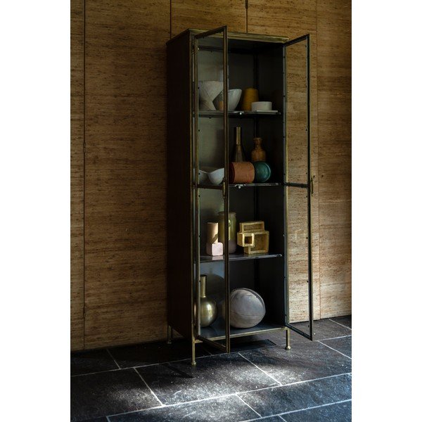 Vetrina in metallo color oro 64x184 cm Gertlush - Dutchbone-image-1