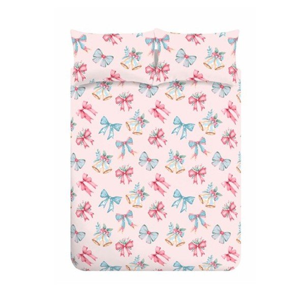 Set copripiumino e federa rosa per letto singolo 135x200 cm Bows And Bells – Catherine Lansfield