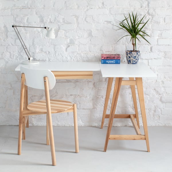 Tavolo da lavoro con piano bianco 85x115 cm Luka - Ragaba-image-1