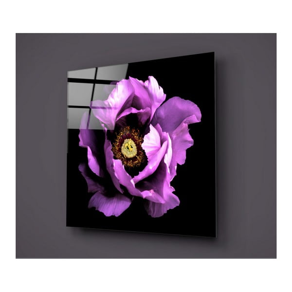 Quadro in vetro nero e viola Calipsa Purple, 30 x 30 cm - Insigne