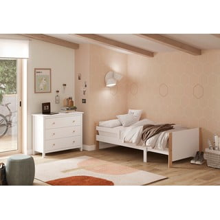 Letto per bambini in crescita in colore bianco e naturale 90x140/190 cm Willi - Marckeric