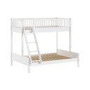 Letto da bambini a castello bianco in faggio massiccio con rete inclusa 140x200/90x200 cm Forrest – Vipack