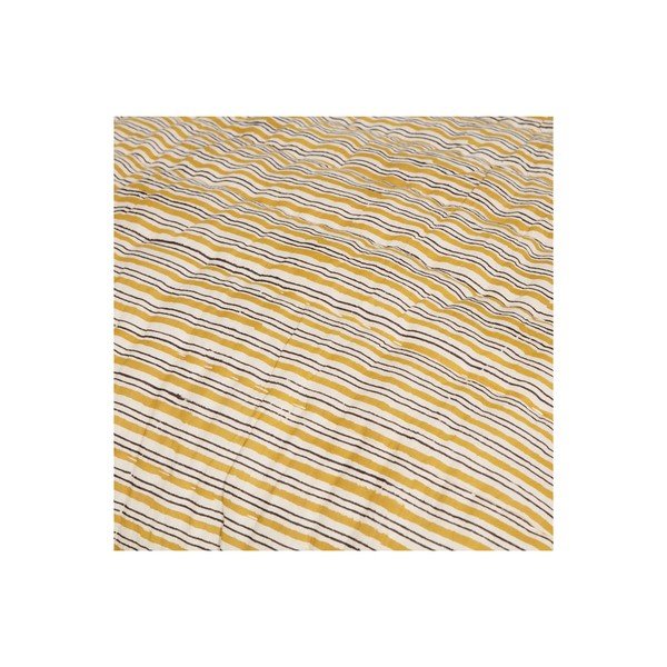 Copriletto in cotone color senape per letto matrimoniale 220x265 cm Chevron - BePureHome-image-4