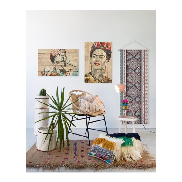 Cartello da parete in legno di pino, 40 x 60 cm Collage of Frida - Madre Selva-image-1