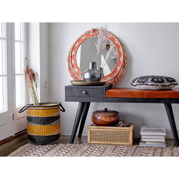 Cuscino decorativo Mandala nero e beige, ø 36 cm - Bloomingville-image-1