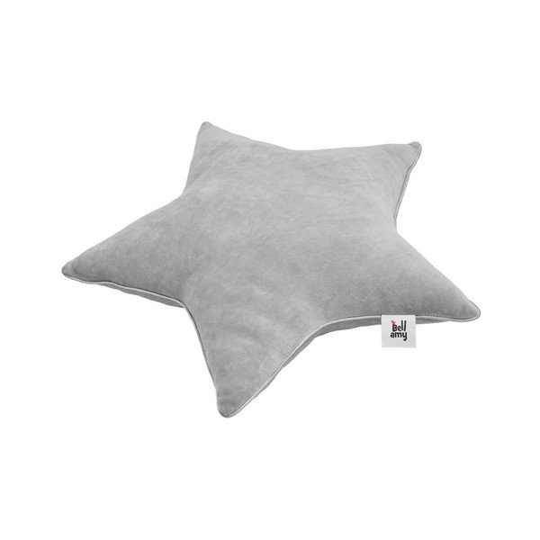 Cuscino in lino grigio per bambini a forma di stella Velvet - BELLAMY-image-1