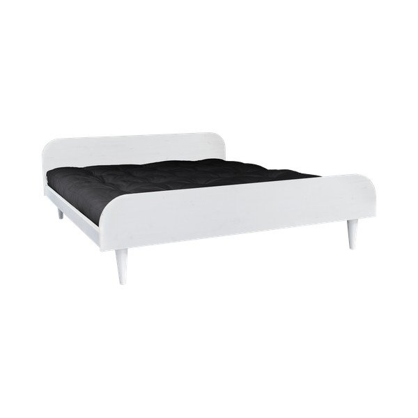 Dvoulůžková postel z borovicového dřeva s matrací Karup Design Twist Double Latex White/Black, 140 x 200 cm